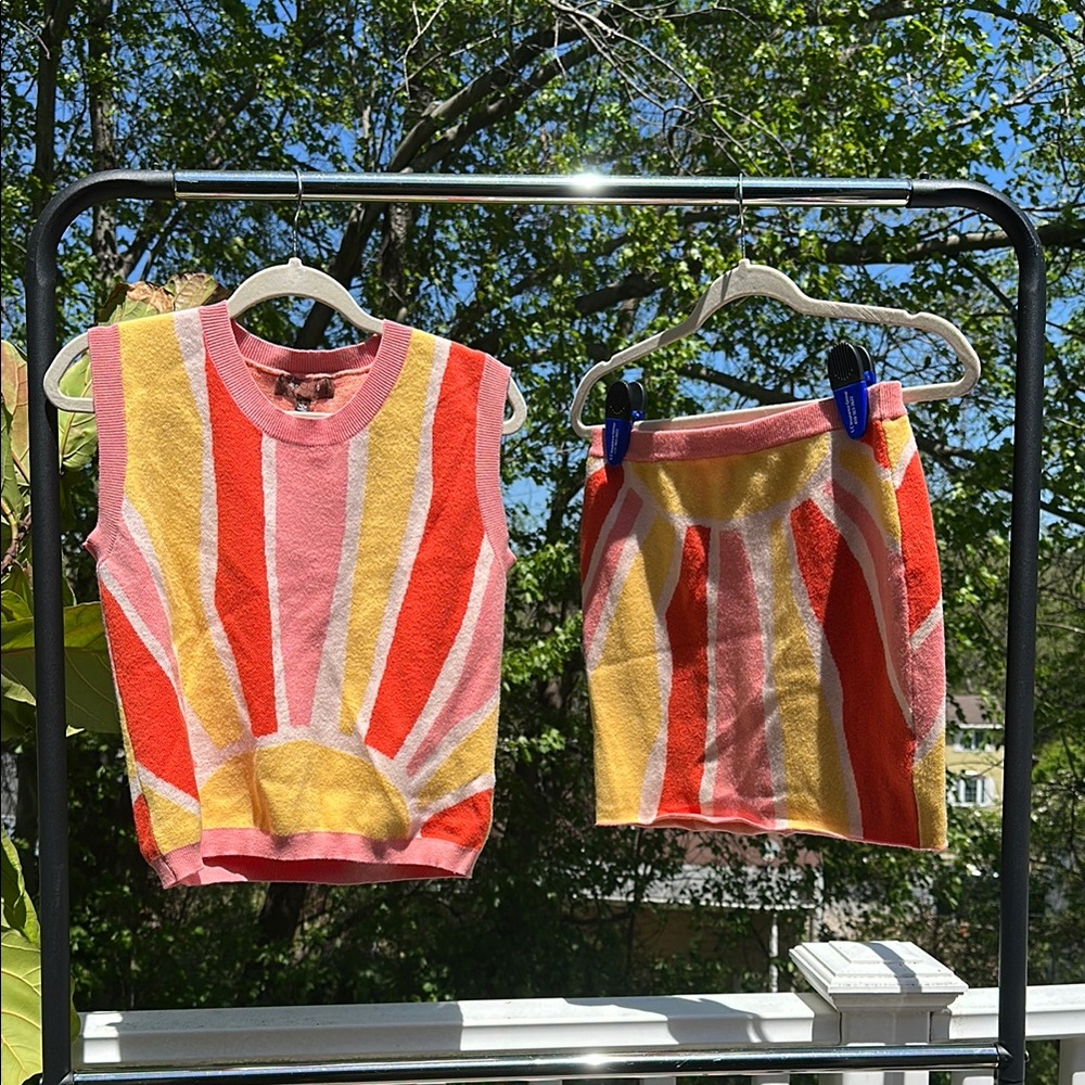 Softest Knit Sunset Mini Skirt Set